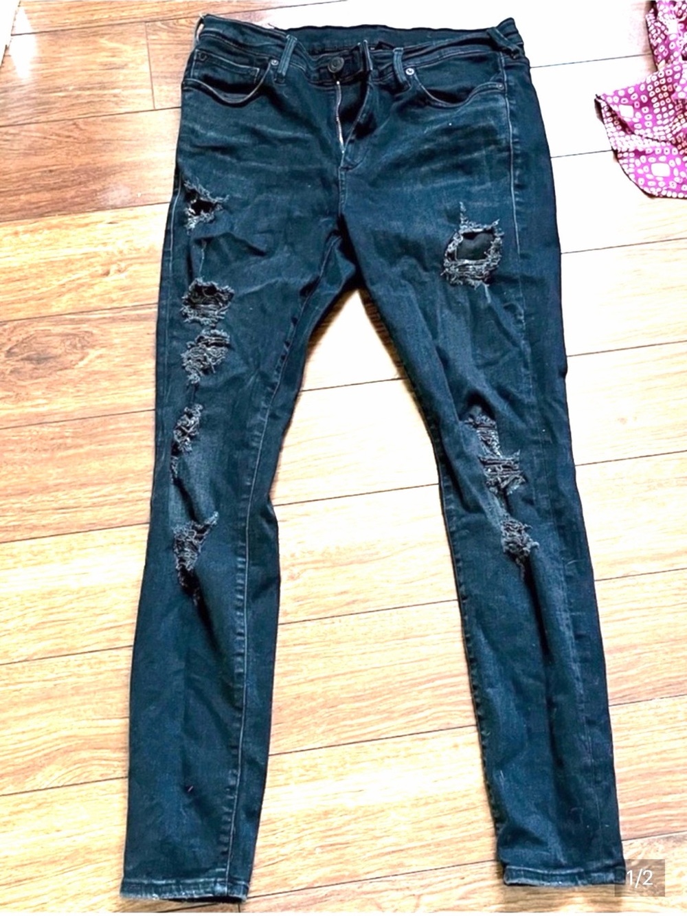 True Religion Halle Mid Rise Dark Wash Super Skinny Jeans Size 29